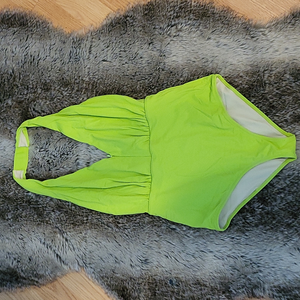 H&M green one piece swim Size 6